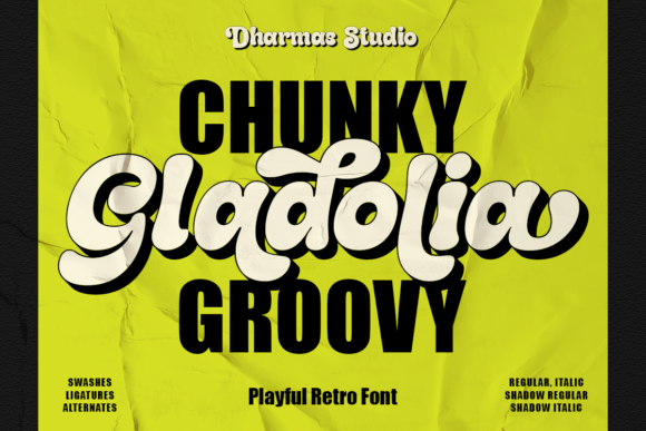 Gladolia: A Chunky Groovy Font for Bold Creative Projects