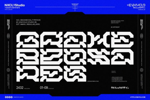 Graxebeosa: A Cyberpunk Display Font for Futuristic Branding